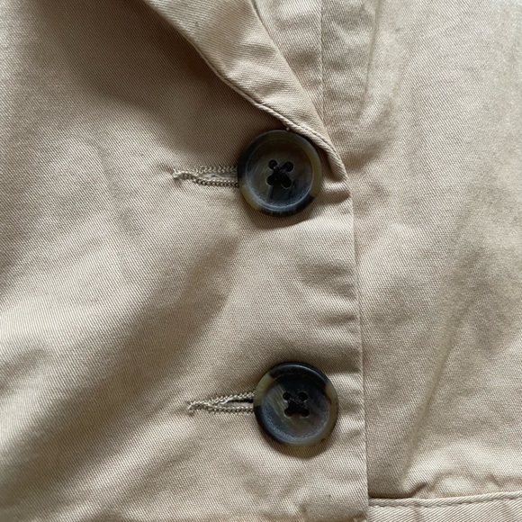 Cropped Beige Utility Blazer with Belted Hem - Picture 4 of 7